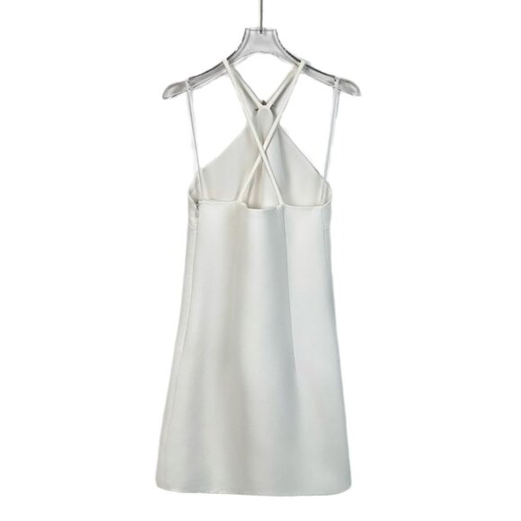 Miu Miu Ivory Sleeveless Dress With Star Embellishment & Cross Back Design Size - Picture 2 of 8
